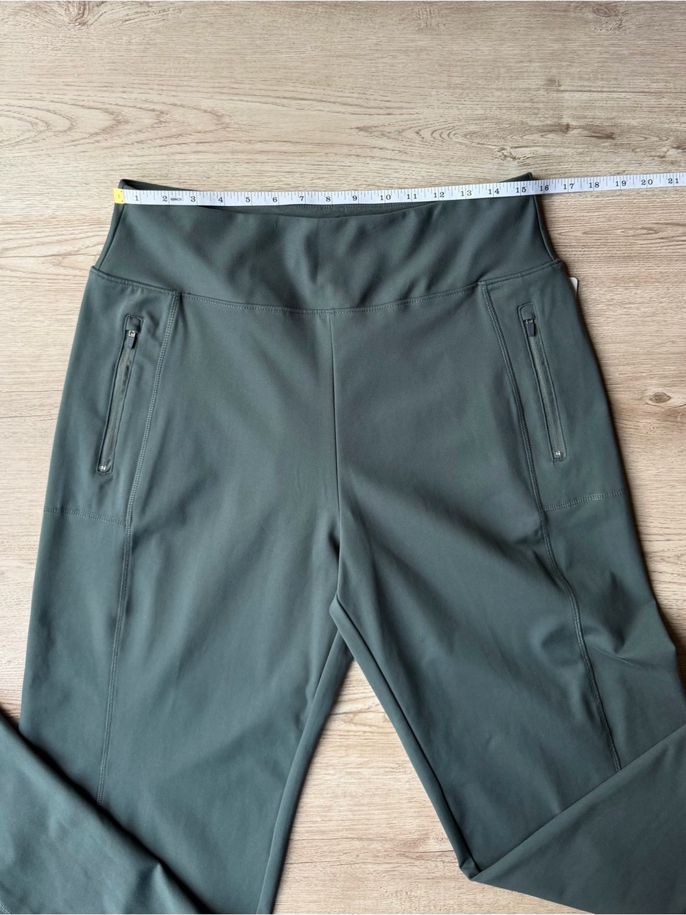 Marika Travel & Commute Wide Leg Pants XL Green High Rise Stretch Zip Pocket NWT - Picture 10 of 16